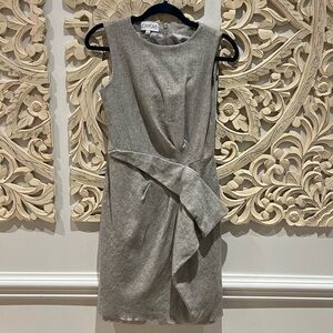 Elegant Gray Wool Sleeveless Dress